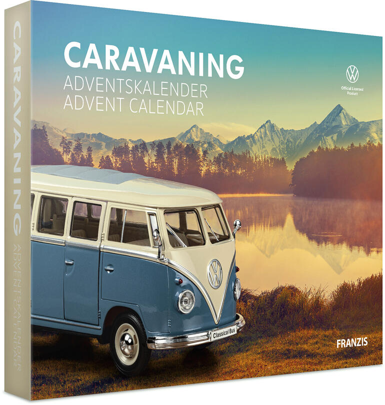 Adventskalender Bausatz VW Bulli T1 mit Landschaftshintergrund
