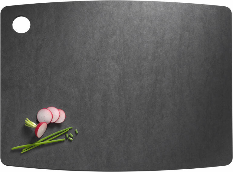 Großes JADE Schneidbrett mit Radieschen und Zwiebeln