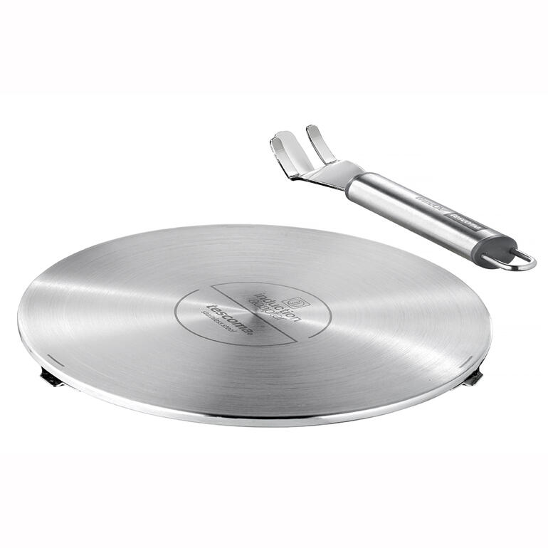 21 cm Ø Induktions-Adapterplatte mit einem speziellen Handgriff.