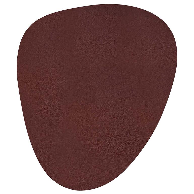 Brauner, leicht glänzender Teppich aus Lederfaserstoff.