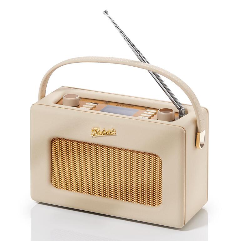 Pastel Cream Roberts Radio Revival iStream 3L in Pastellcreme auf einem Tisch.