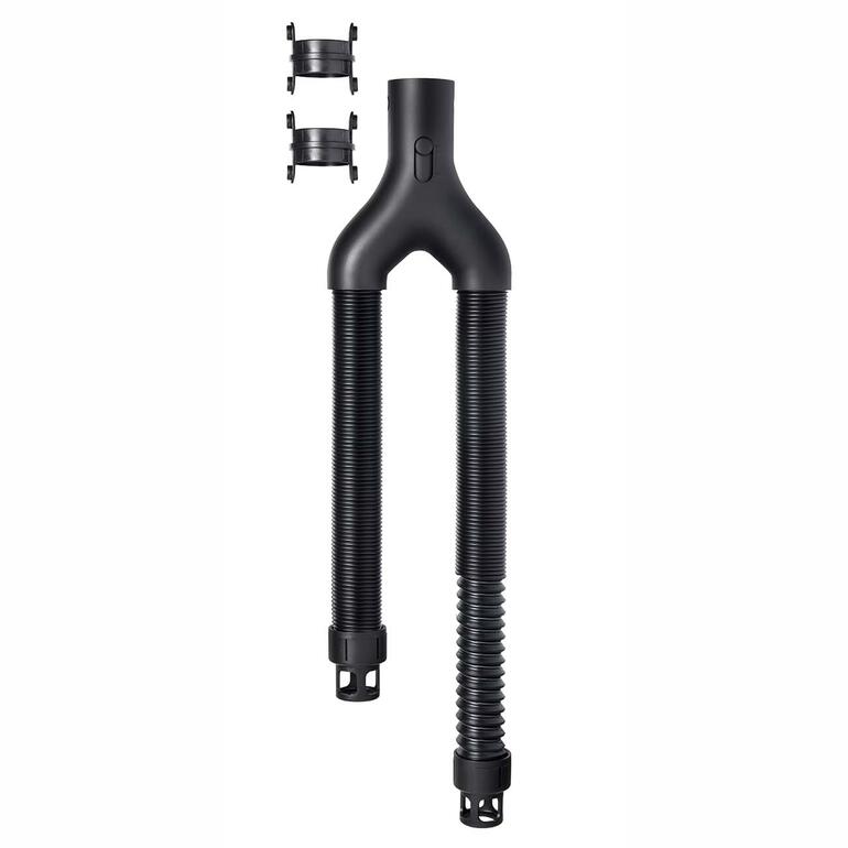 Oktopus-Adapter mit zwei flexiblen Rohren und Halterungen.