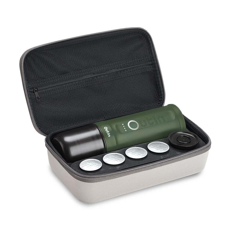 Portable Akku-Espressomaschine in einer Tasche mit Zubehör