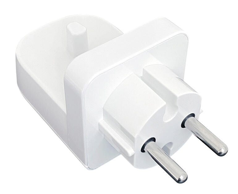 Kabellose Zahnbürsten-Ladestation Ladestation für kabellose Zahnbürsten, weißer Stecker ohne Kabel.