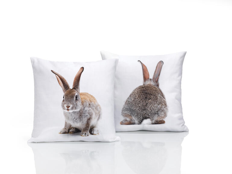 Wendekissen mit Hase vorn und hinten.