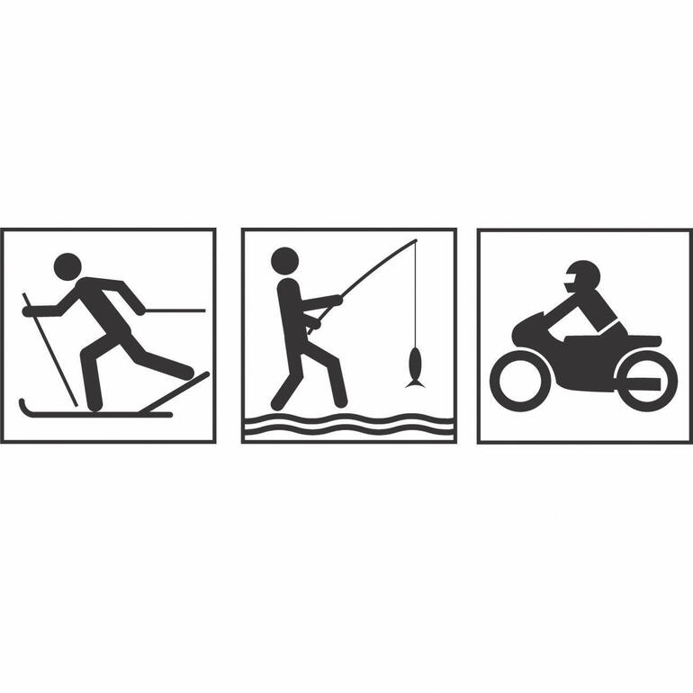 Ideal beim Skilaufen, Angeln, Motorrad-Fahren, … Piktogramme für beheizte Innen-Handschuhe beim Sport