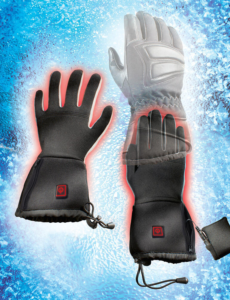Beheizte Innen-Handschuhe auf Eisfläche