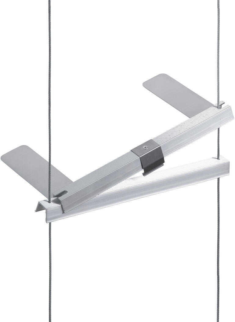 Aluminium Abstandshalter mit verstellbarem Gelenk.