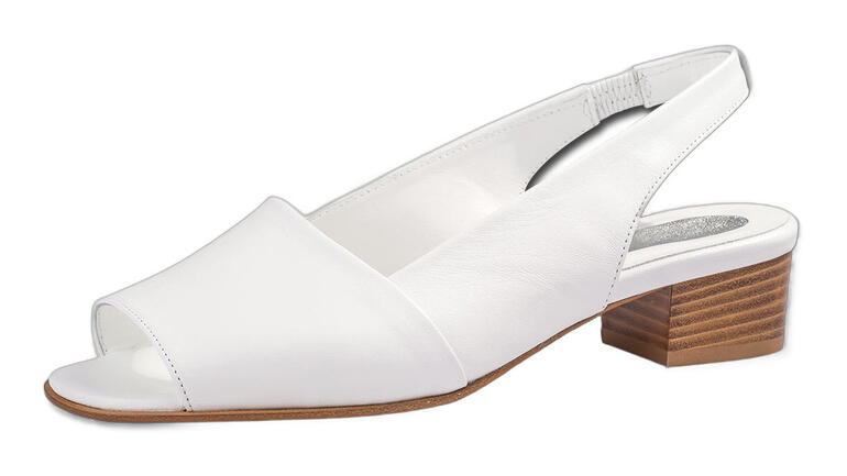 Weiß Weiße Mario Arpili Sandalette in Größe 36 mit mittelhohem Holzabsatz.