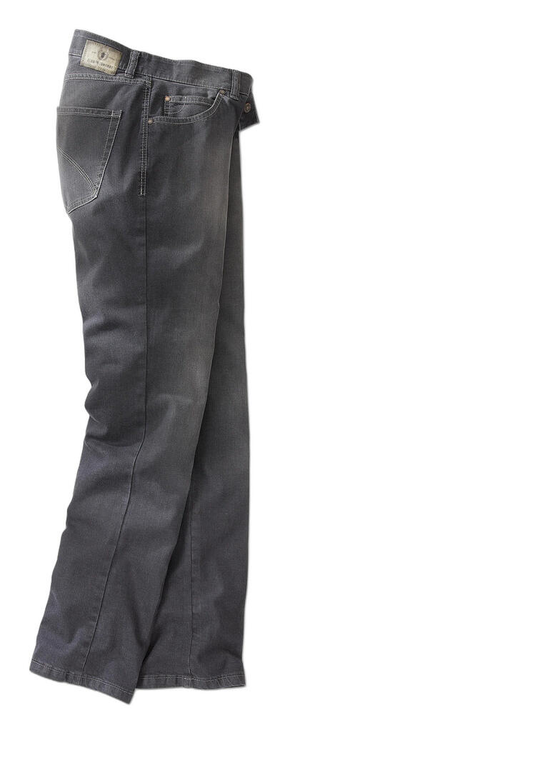 Grey-Denim-Jeans - Endlich die richtige graue Jeans. Kombinierfreudig wie Indigoblau. Aber viel dezenter und seltener. Graue Denim-Jeans mit seitlichen Taschen und geradem Schnitt.