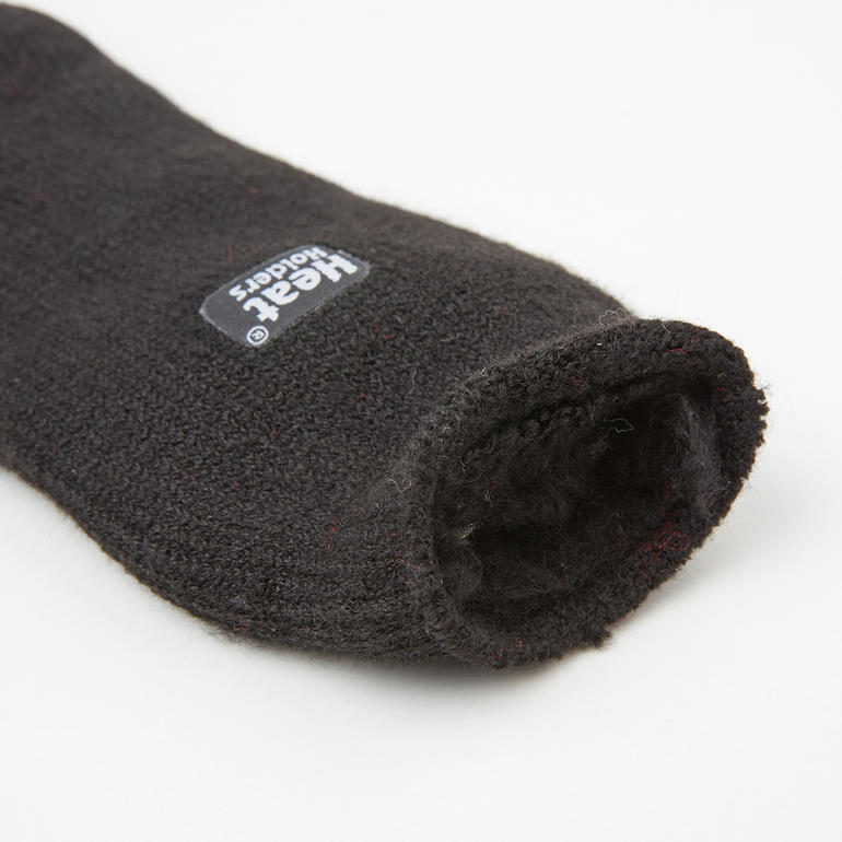 Schwarz Heat Holders® Thermosocken für Damen in schwarz, Rippstruktur