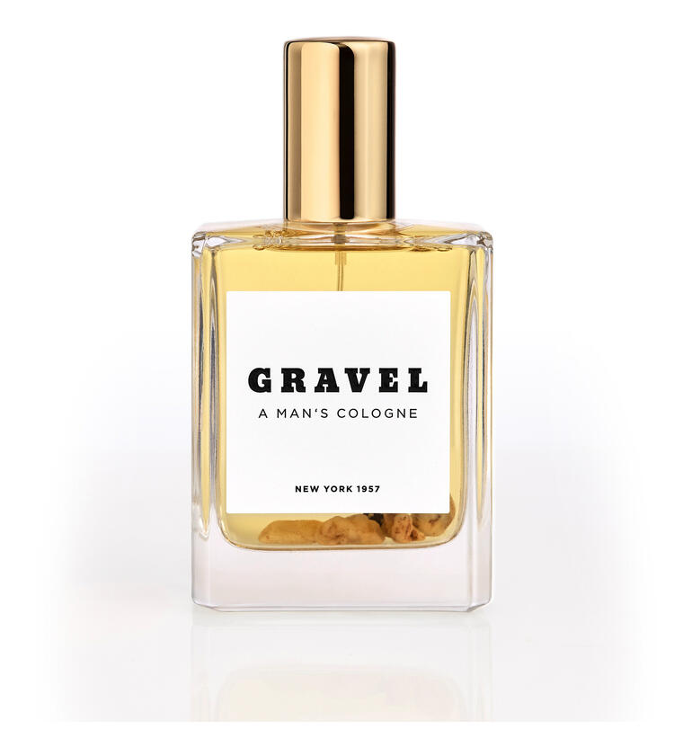 Gravel Eau de Parfum Spray, 100 ml Gravel Eau de Parfum Spray mit goldfarbenem Verschluss auf weißem Hintergrund