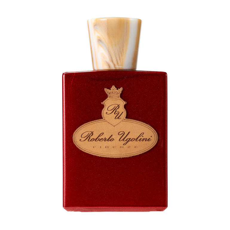 Roberto Ugolini „17 Rosso“, Extrait de Parfum 100 ml Rotes Flakon des Roberto Ugolini „17 Rosso“ Extrait de Parfum mit goldener Kappe.