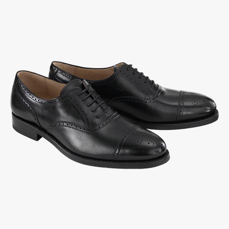 Schwarzer Cordwainer Business-Schuh, Halfbrogue, Größe 41.