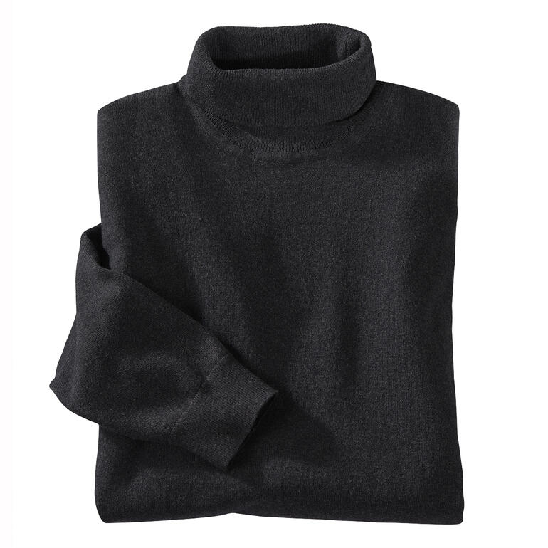 Schwarzer Feinstrick-Rolli, zusammengelegt.