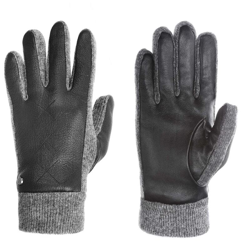 Schwarze und graue Pearlwood Smart-Casual-Handschuhe von vorn