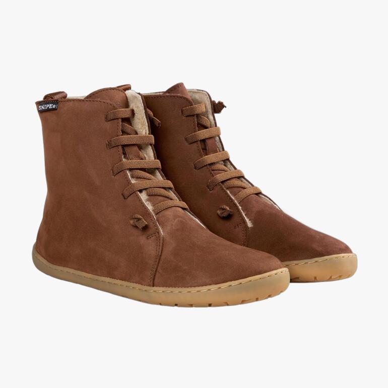 Paar Snipe Winter-Barfuß-Boots in Braun