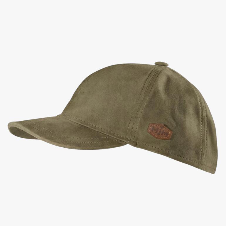 Veloursleder-Basecap auf einem weißen Hintergrund.