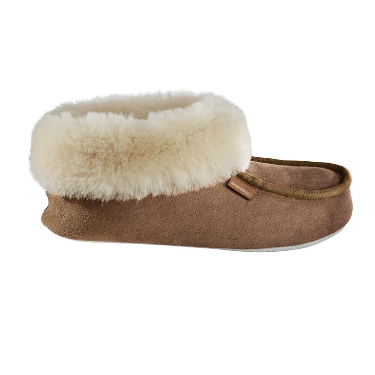 Damen, Hellbraun Lammfellstiefel in braun mit weichem, flauschigem Innenfutter.