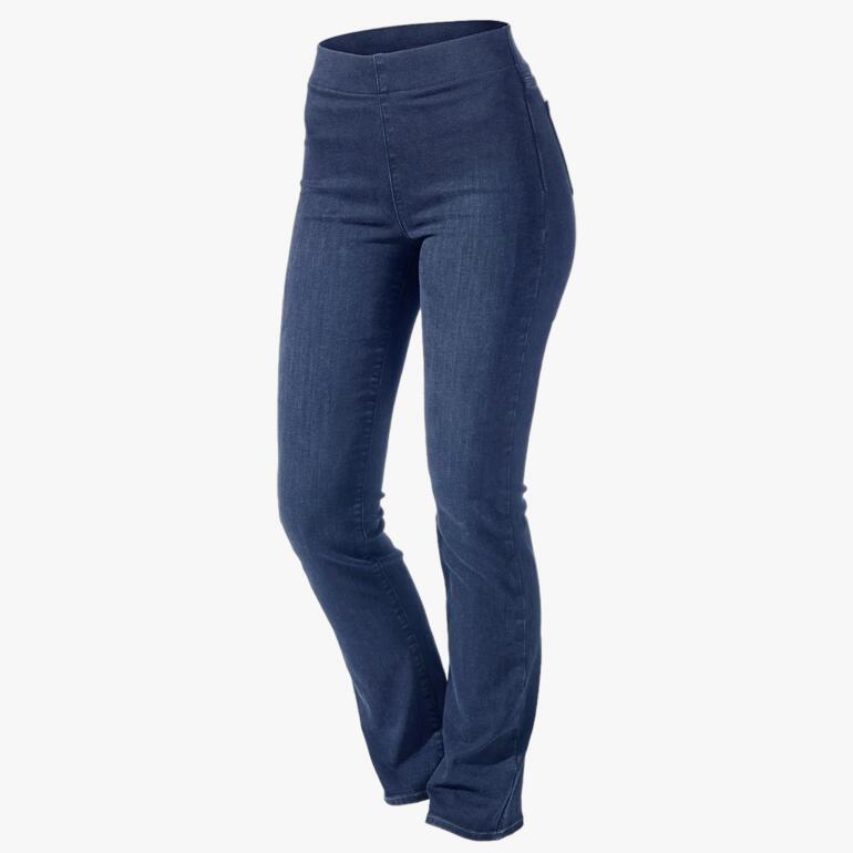 Blaue Pull-on-Jeans von NYDJ® in der Vorderansicht.