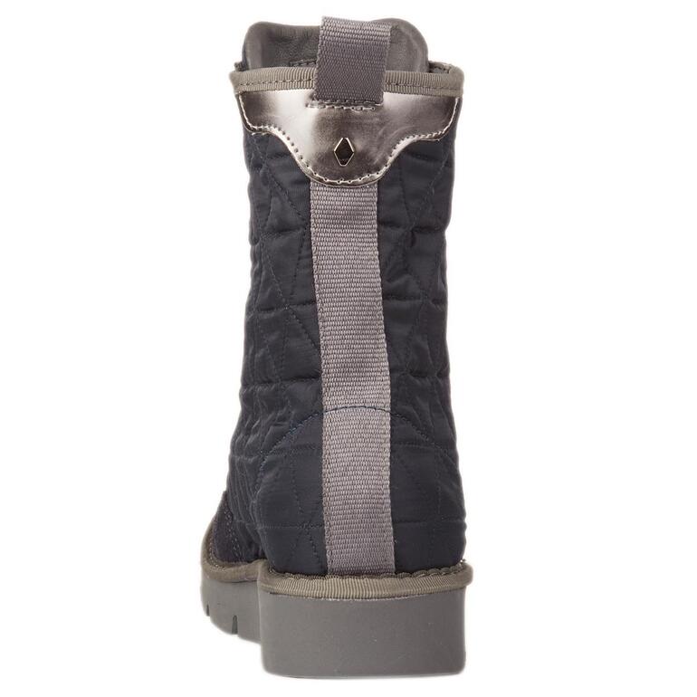 Rückansicht der schwarzen Schlupf-Boots mit halbem Reißverschluss.