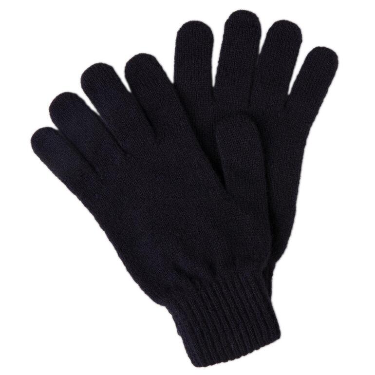 Navyfarbene Lammwollhandschuhe für Herren mit normalem Schnitt.