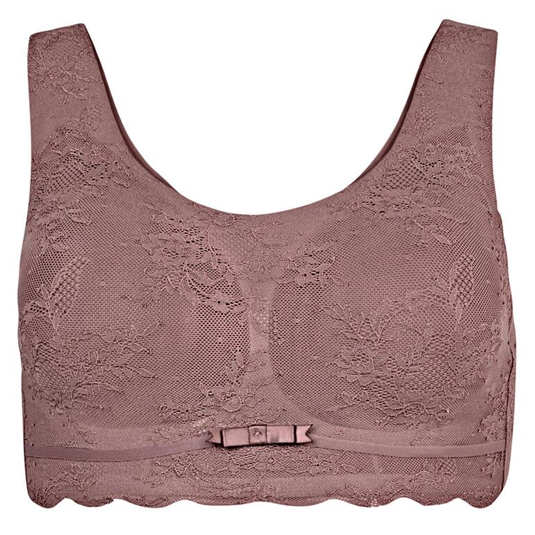 Beere Anita Spitzen-Bralette in Altrosa, Vorderansicht.