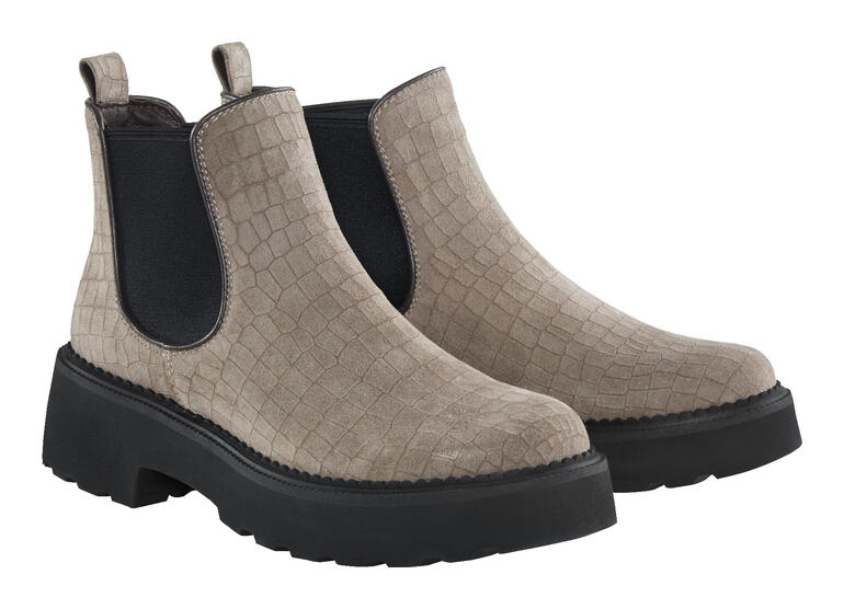 Ankle Boots Kombinieren Beige Boots Mit Schwarzer Sohle Beige