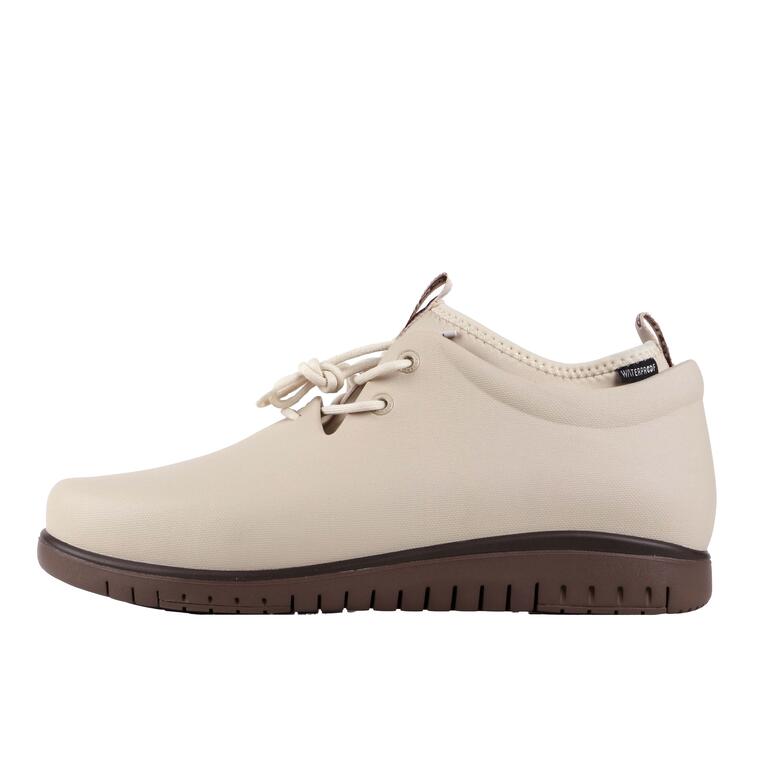 Vanilla Ccilu Regenboots in cremiger Farbe mit schlankem Design und Schnürung.