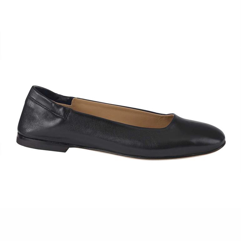 Schwarz Schwarze Soft-Ballerinas, seitliche Ansicht