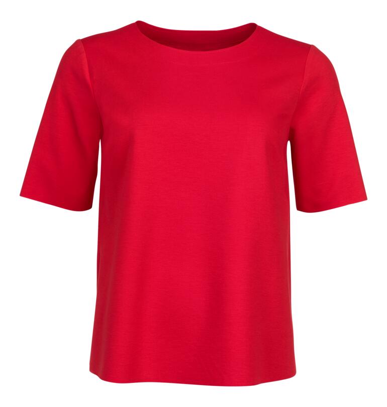 Blusenshirt, Rot Rotes Blusenshirt des Vicario Cinque Punto Milano-Ensembles, Größe 36.