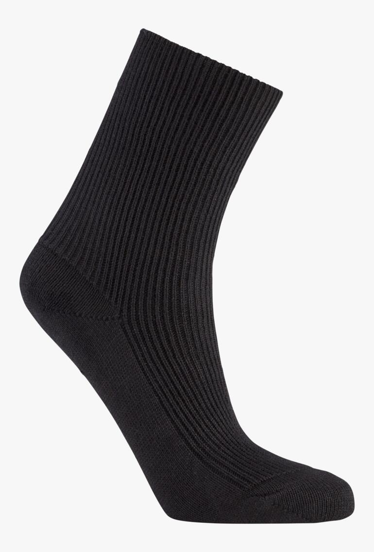 Schwarze Bambus-Socke mit Rippstruktur