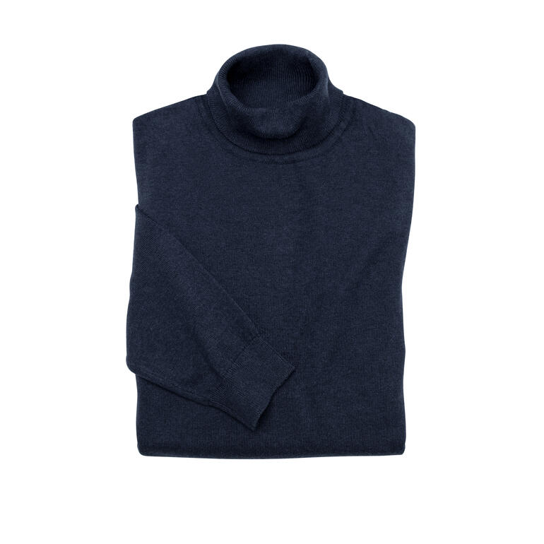 Ragman Feinstrick-Rolli in Dunkelblau, gefaltet.