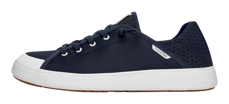 Navy Dunkelblauer Tropicfeel Sunset-Sneaker, seitliche Sicht.