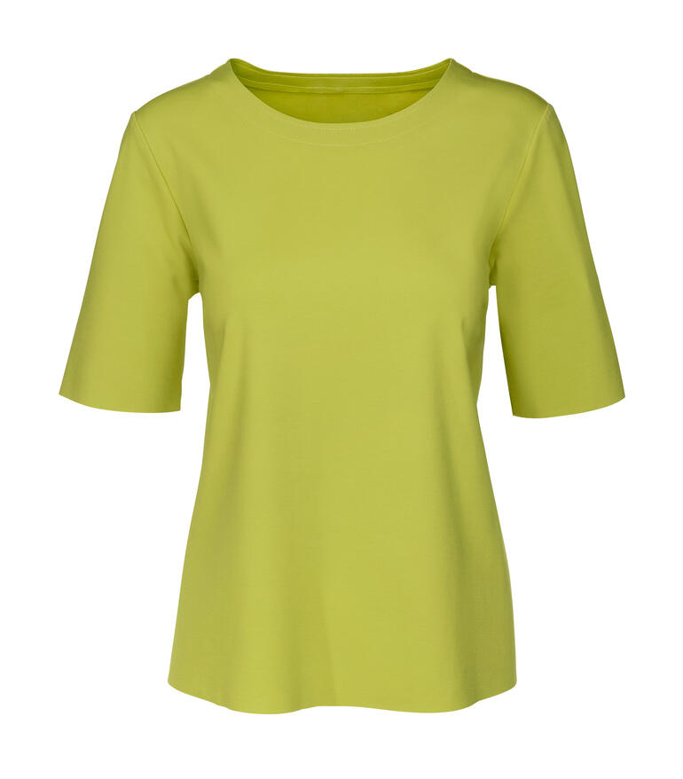 Limettengrünes Blusenshirt von Vicario Cinque Punto Milano, Größe 36.
