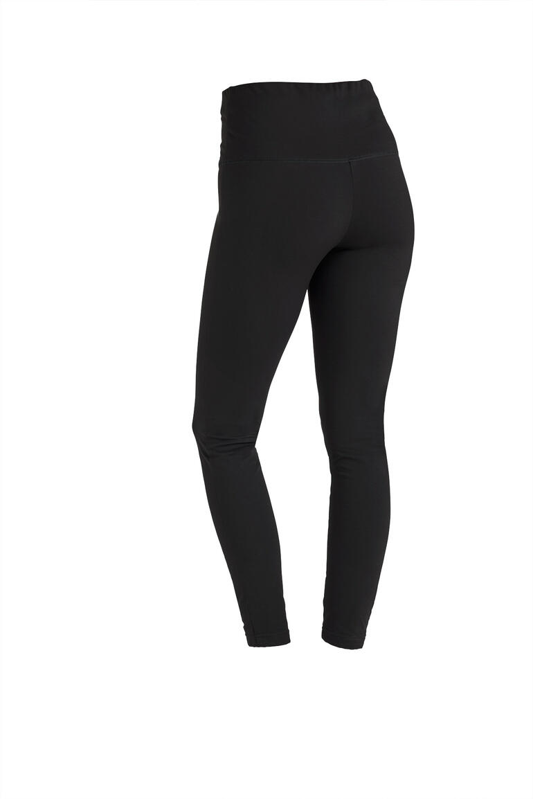 Schwarze Winter-Essentials-Leggings von hinten.