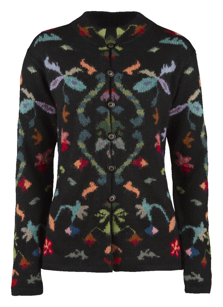 Alpaka-Strickjacke Flowers Mode-Klassiker entdecken