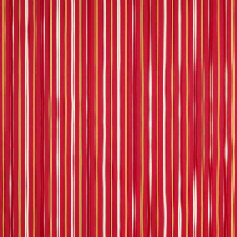 Rot/Orange/Creme, Vorderseite Zweifarbiger feiner Stoff mit vertikalen Streifen in rot und beige.
