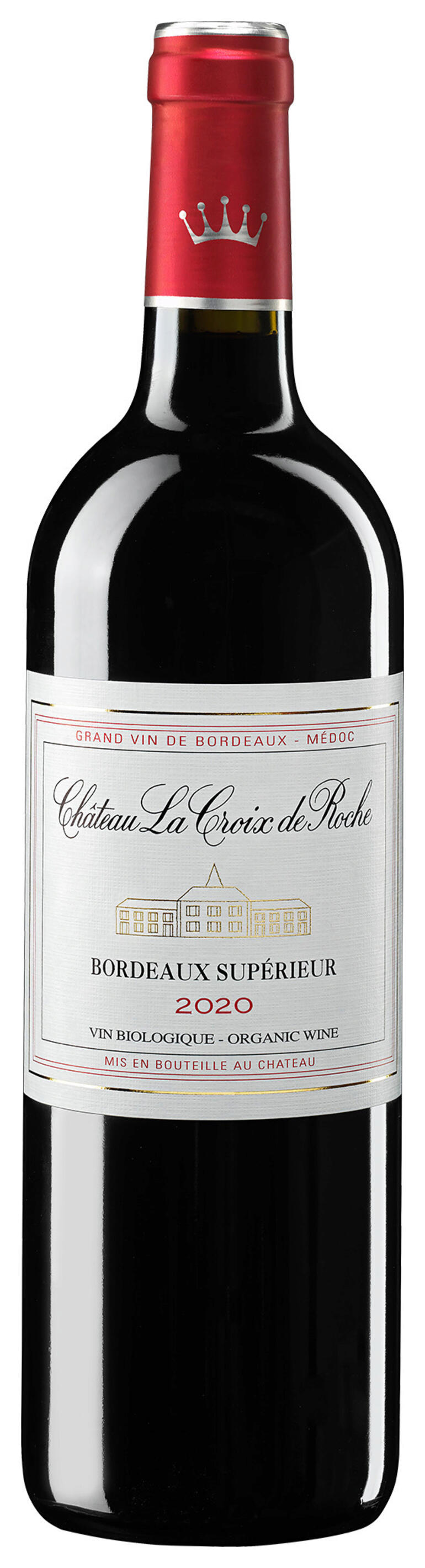 Château La Croix de Roche 2020, Rotweinflasche aus Bordeaux Supérieur, Frankreich mit eleganter Optik